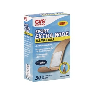 slide 1 of 1, CVS Pharmacy Sport Extra Wide Bandages All One Size, 30 ct
