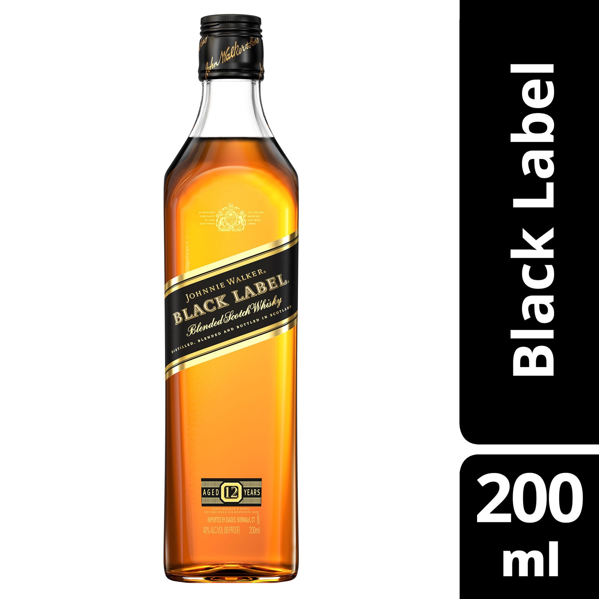 slide 3 of 4, Johnnie Walker Black Label Blended Scotch Whisky, 200 mL, 200 ml