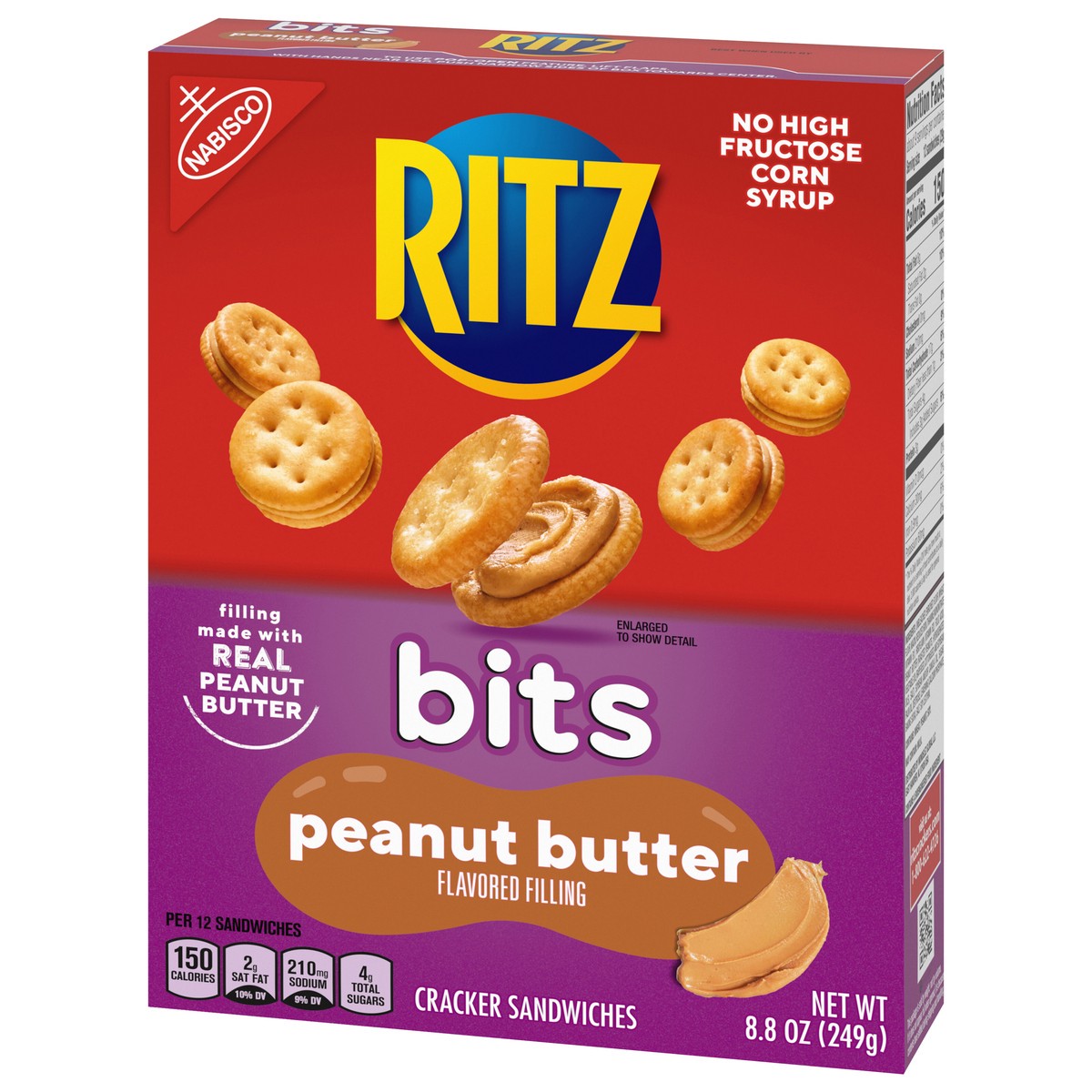 slide 4 of 9, RITZ Bits Peanut Butter Sandwich Crackers, Snacks for Kids and Adults, Lunch Snacks, 8.8 oz, 8.8 oz