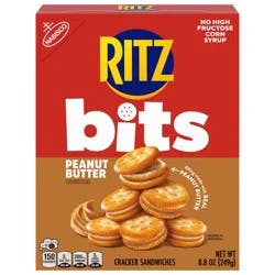 RITZ Bits Peanut Butter Sandwich Crackers, Snacks for Kids and Adults, Lunch Snacks, 8.8 oz