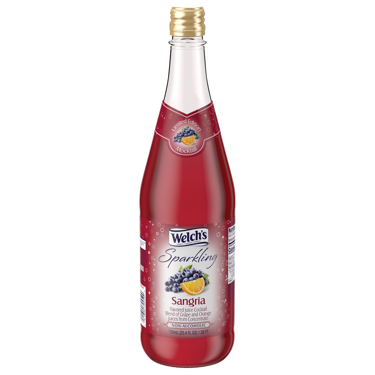 slide 1 of 4, Welch's Non-Alcoholic Sparkling Concord Punch Juice Cocktail, 25.4 fl oz Bottle, 25.4 fl oz