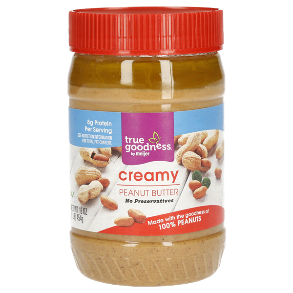 slide 1 of 1, True Goodness Creamy Peanut Butter Just Peanuts, 16 oz