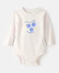 Carter's Baby Girl Cotton Long-Sleeve Graphic Bodysuit - White - 9m
