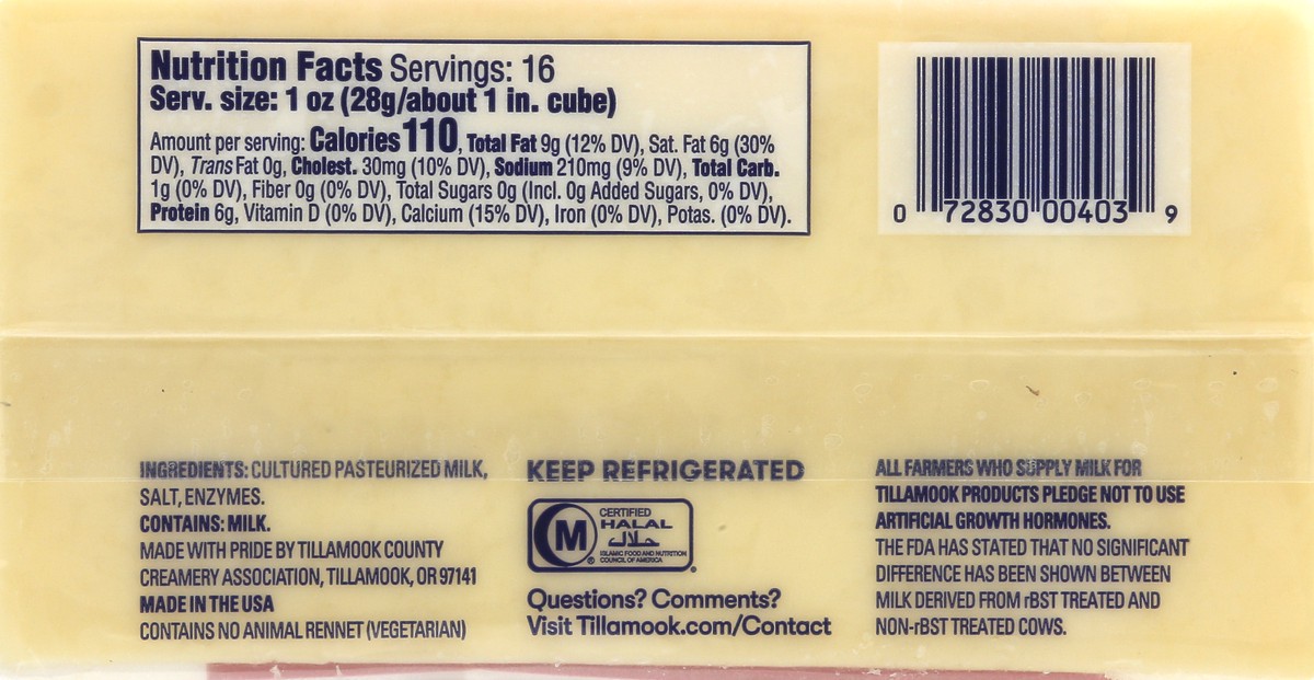 slide 3 of 9, Tillamook Monterey Jack Cheese Block, 454 g