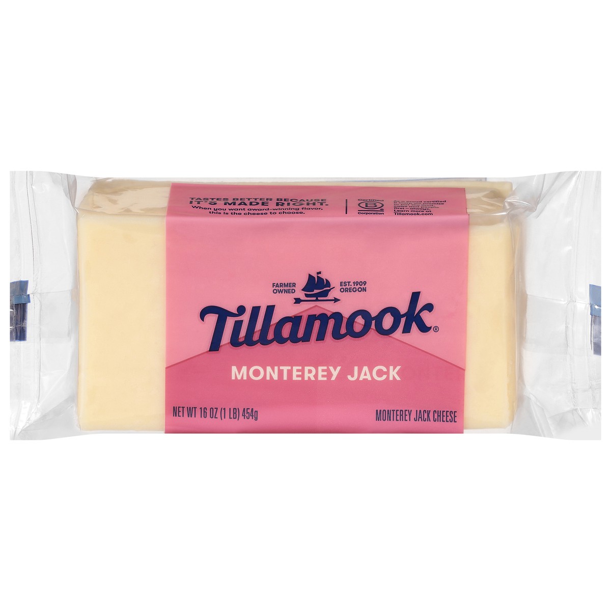 slide 1 of 9, Tillamook Monterey Jack Cheese Block, 454 g