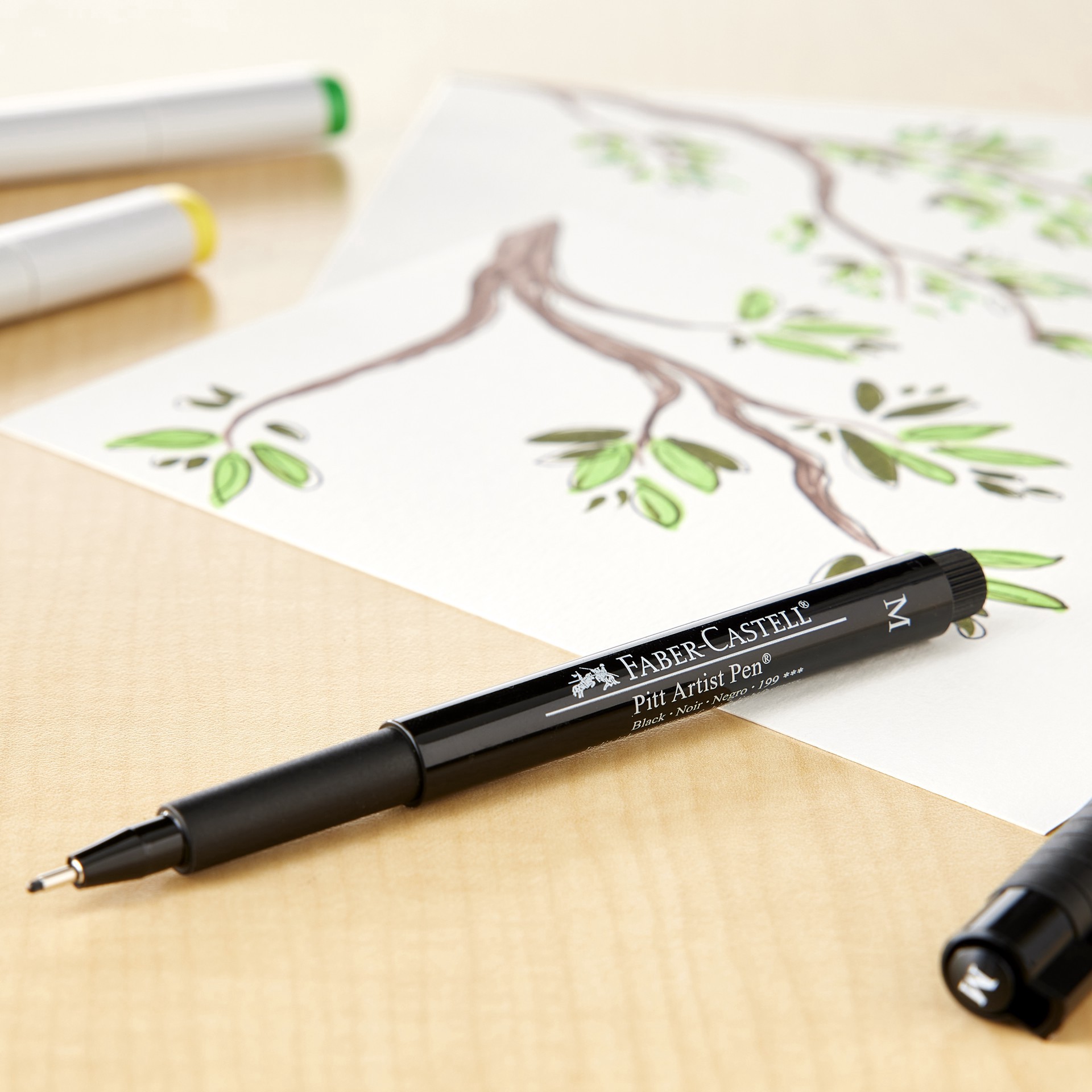 slide 2 of 4, Faber-Castell Pitt Fineliner Artist Pen, 0.7 mm