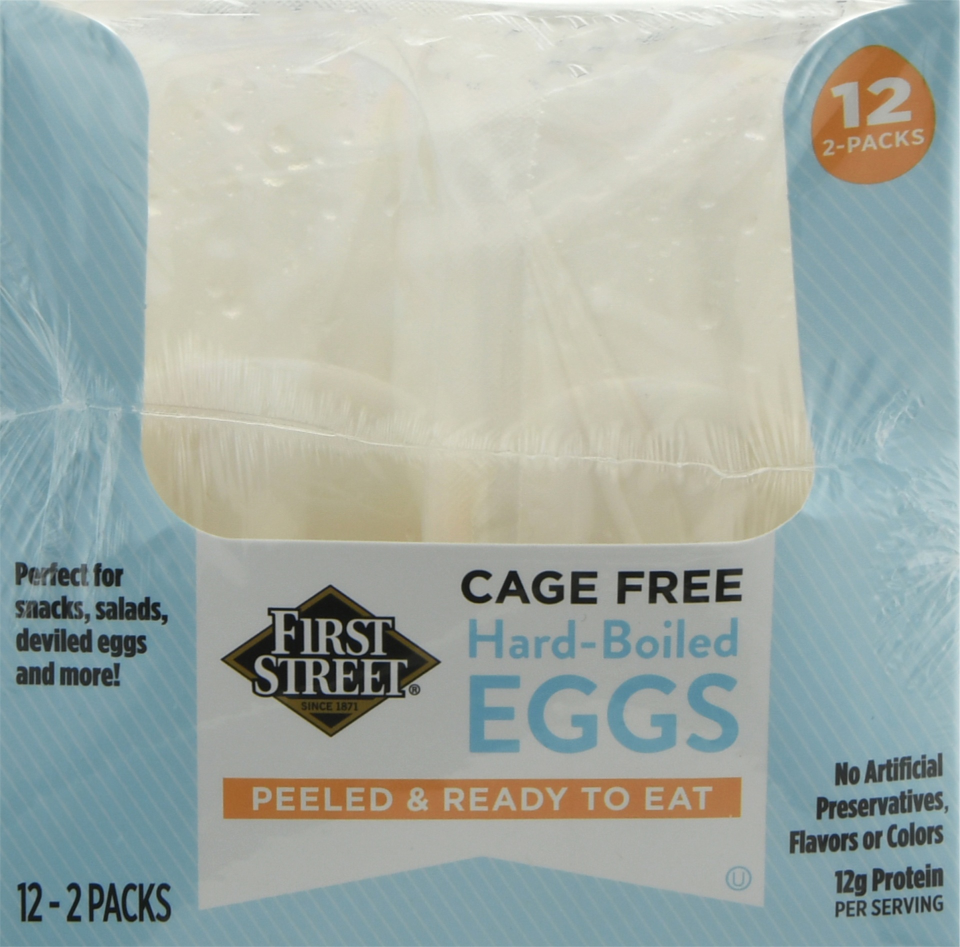 slide 1 of 1, First Street Cage Free Hard Cooked Eggs, 12 x 2 ct