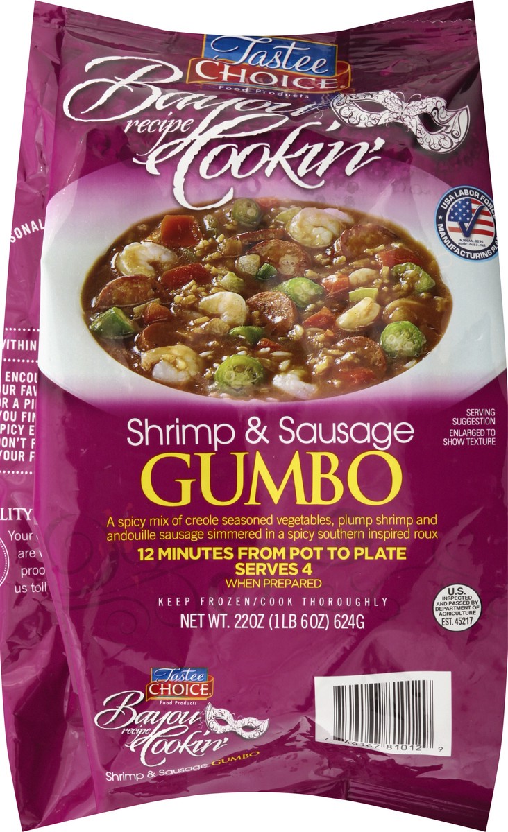 slide 5 of 9, Tastee Choice Bayou Cookin' Recipe Shrimp & Sausage Gumbo, 22 oz