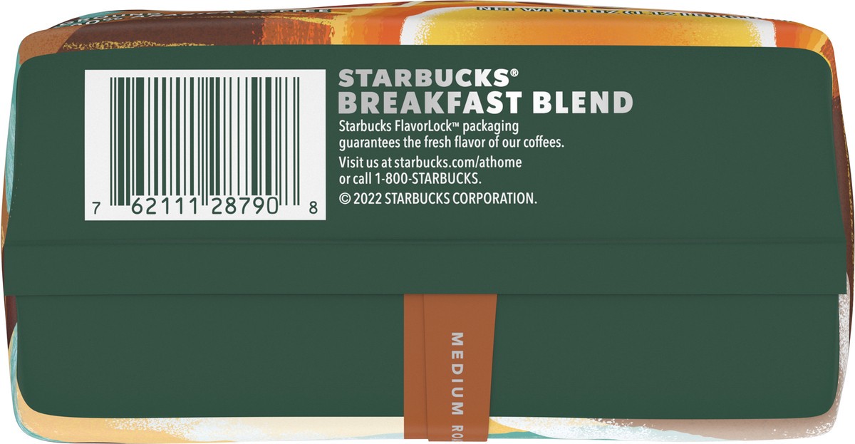 slide 8 of 9, Starbucks Ground Coffee, Medium Roast Coffee, Breakfast Blend, 100% Arabica, 1 bag (18 oz), 18 oz