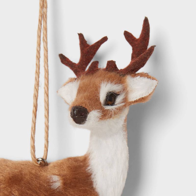 slide 3 of 3, Faux Fur Deer Christmas Tree Ornament Dark Brown with Spots - Wondershop™, 1 ct