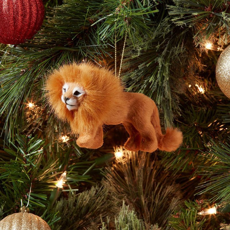 slide 2 of 3, Faux Fur Lion Christmas Tree Ornament - Wondershop™, 1 ct