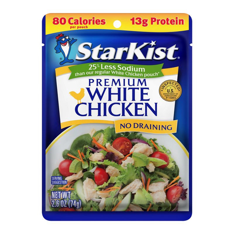 slide 1 of 5, Starkist White Chicken 25% Less Sodium - 2.6oz, 2.6 oz