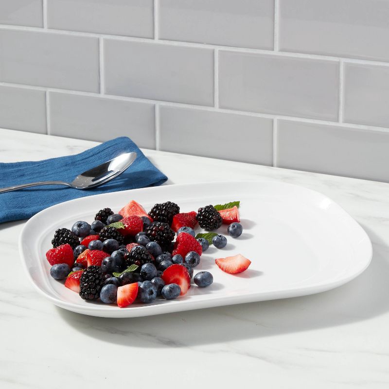 slide 2 of 3, 10" Stoneware Westfield Serving Platter White - Threshold™, 1 ct