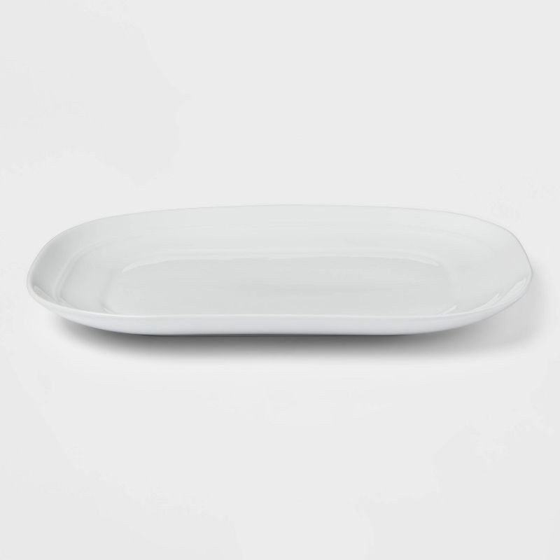 slide 1 of 3, 10" Stoneware Westfield Serving Platter White - Threshold™, 1 ct