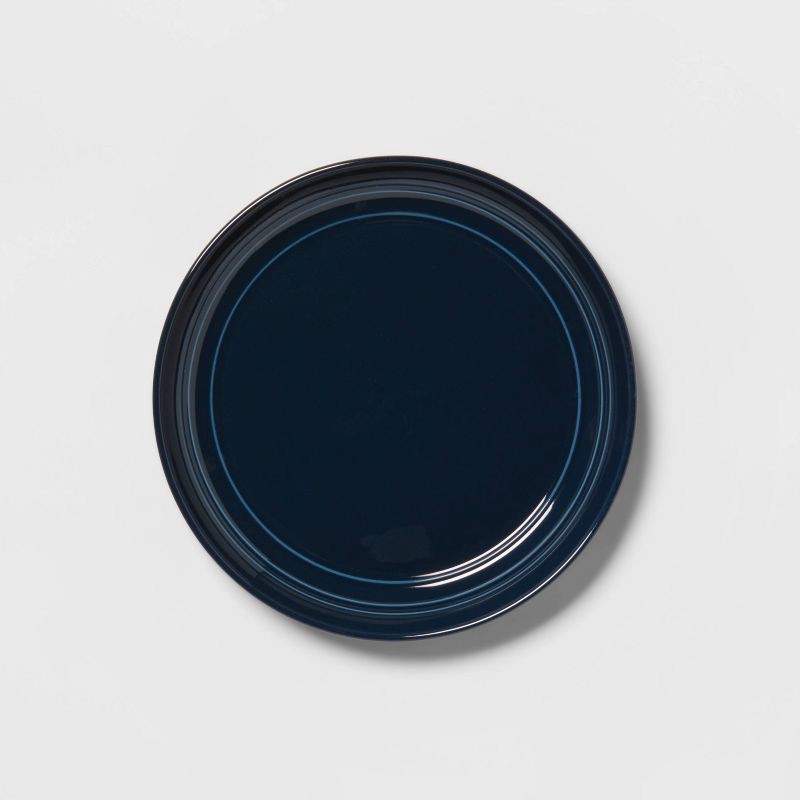 slide 4 of 5, 12pc Stoneware Westfield Dinnerware Set Navy - Threshold™, 12 ct