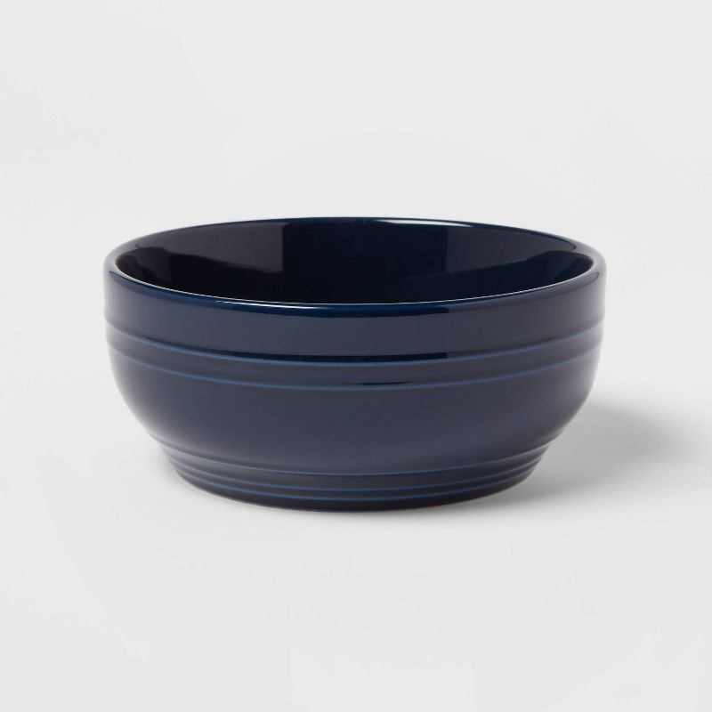 slide 5 of 5, 12pc Stoneware Westfield Dinnerware Set Navy - Threshold™, 12 ct