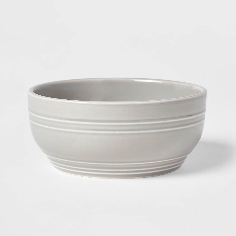 slide 5 of 5, 12pc Stoneware Westfield Dinnerware Set Gray - Threshold™: Solid Dish Set, Microwave & Dishwasher Safe, Service for 4, 12 ct