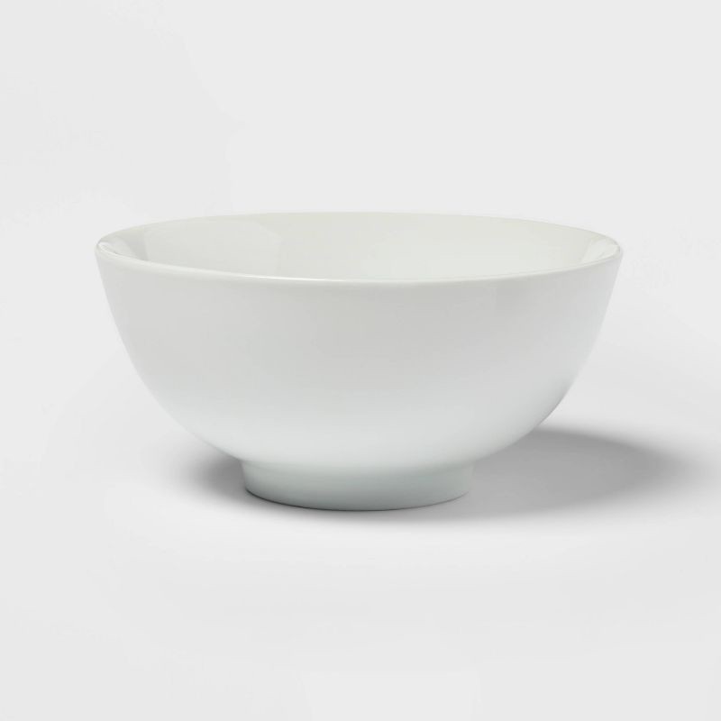 slide 1 of 3, 34oz Porcelain Noodle Bowl White - Threshold™: Microwave & Dishwasher Safe, Ramen & Soup Bowl, Traditional Dining, 34 oz