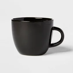 16oz Stoneware Avesta Mug Black - Threshold™: Modern Coffee & Tea Cup, Dishwasher & Microwave Safe, Cadmium-Free