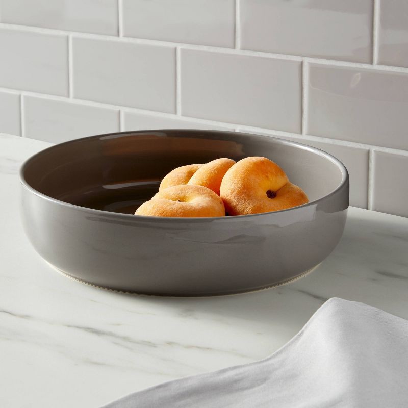 slide 2 of 3, 76oz Stoneware Avesta Serving Bowl Gray - Threshold™, 76 oz