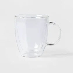12oz Glass Mug - Threshold™: Clear Borosilicate Glass, Traditional Style, Autumn Decor, Single Piece Drinkware