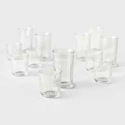 12pc Glass Saybrook Double Old Fashion and Highball Glasses Set - Threshold™