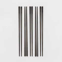 5pk Chopstick Set Black - Threshold™: Stainless Steel, Reusable, Dishwasher-Safe, Traditional Style, 9.25" Length
