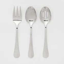 3pc Sussex Serve Set Silver - Threshold™: Stainless Steel Serving Utensils, Fork & Spoons, Dishwasher-Safe
