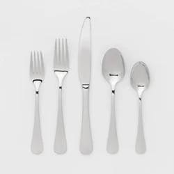 20pc Sussex Flatware Set Silver - Threshold™: Stainless Steel Silverware, Service for 4, Dishwasher-Safe