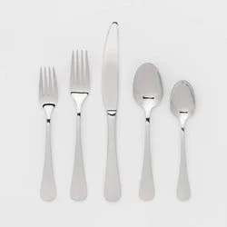 20pc Sussex Flatware Set Silver - Threshold™: Stainless Steel Silverware, Service for 4, Dishwasher-Safe