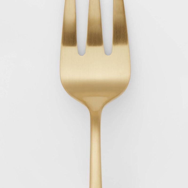 slide 3 of 3, 3pc Sussex Serve Set Gold - Threshold™: Stainless Steel Serving Utensils, Hostess Set, Dishwasher-Safe, 3 ct