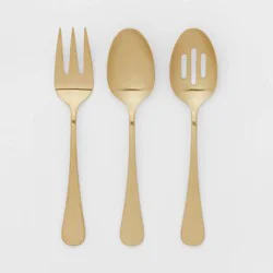 3pc Sussex Serve Set Gold - Threshold™: Stainless Steel Serving Utensils, Hostess Set, Dishwasher-Safe