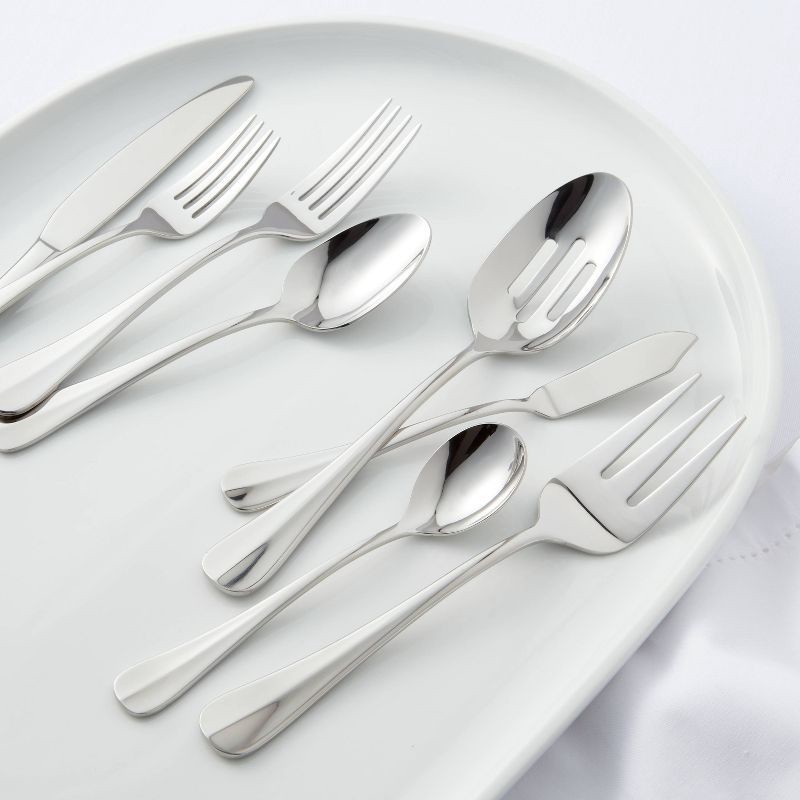 slide 2 of 3, 45pc Sussex Flatware Set Silver - Threshold™: Stainless Steel Silverware, Service for 8, Dishwasher-Safe, 45 ct