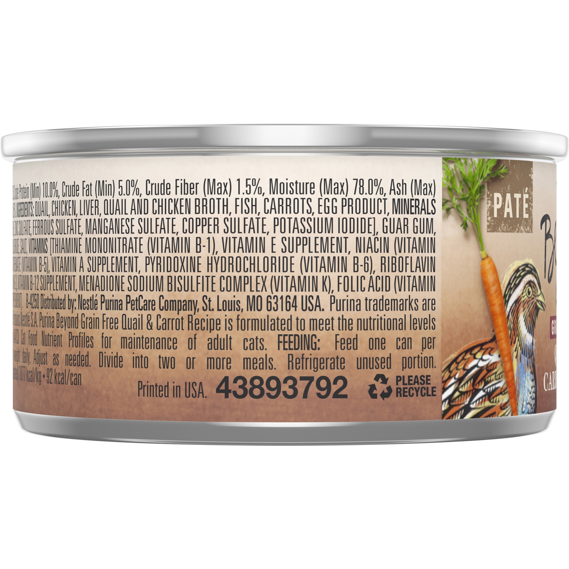 slide 6 of 7, Beyond Purina Beyond Natural Cat Food - Grain Free, Quail & Carrot, 3 oz