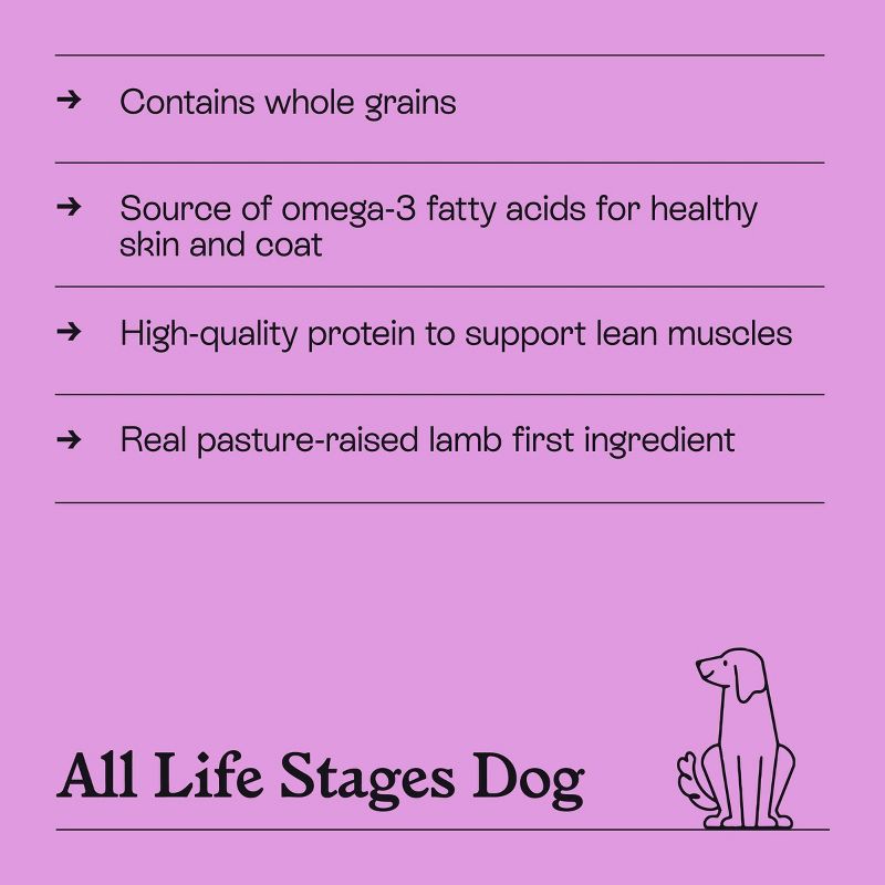 slide 5 of 8, Lamb & Brown Rice Recipe Dry Dog Food - 23lbs - Kindfull™, 23 lb