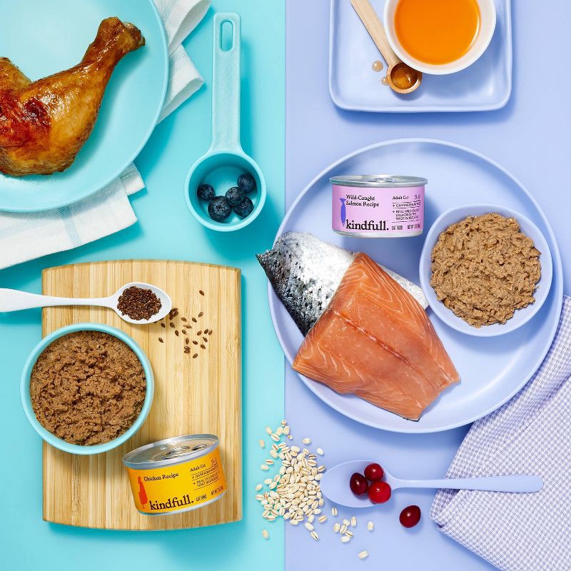 slide 2 of 8, Chicken and Salmon Pate Variety Pack Wet Cat Food - Kindfull™ 36oz/12ct, 12 ct; 36 oz