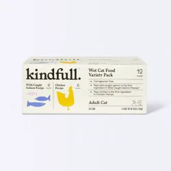 Chicken and Salmon Pate Variety Pack Wet Cat Food - Kindfull™ 36oz/12ct