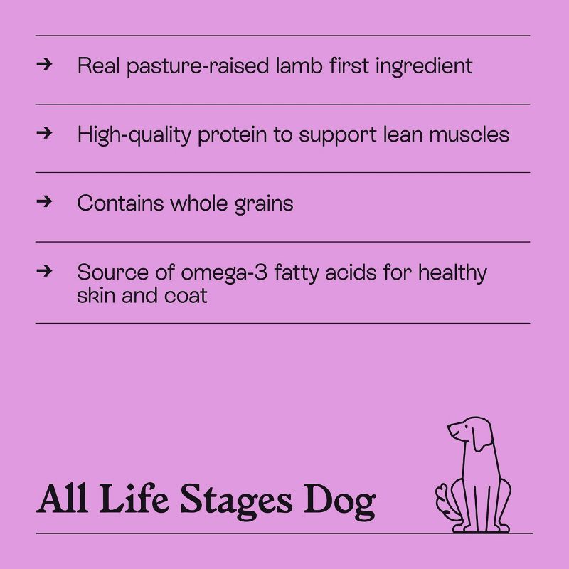 slide 5 of 8, Lamb & Brown Rice Recipe Dry Dog Food - 5lbs - Kindfull™, 5 lb