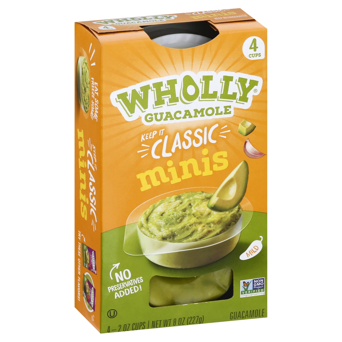 slide 2 of 9, Wholly Guacamole Minis Classic, 4-2.0 oz. cups, 8 oz, 8 oz