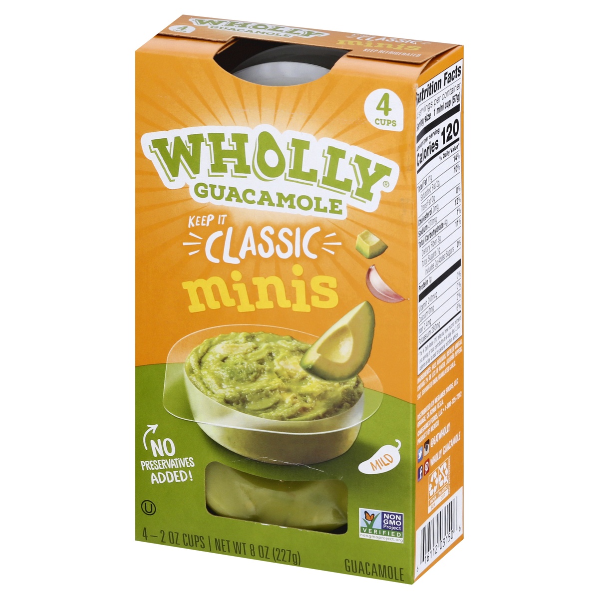 slide 3 of 9, Wholly Guacamole Minis Classic, 4-2.0 oz. cups, 8 oz, 8 oz