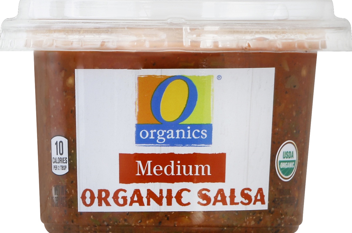 slide 2 of 3, O Organics Medium Salsa, 15 oz