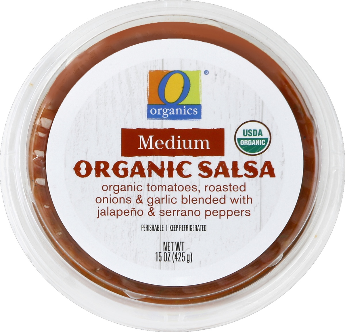 slide 3 of 3, O Organics Medium Salsa, 15 oz