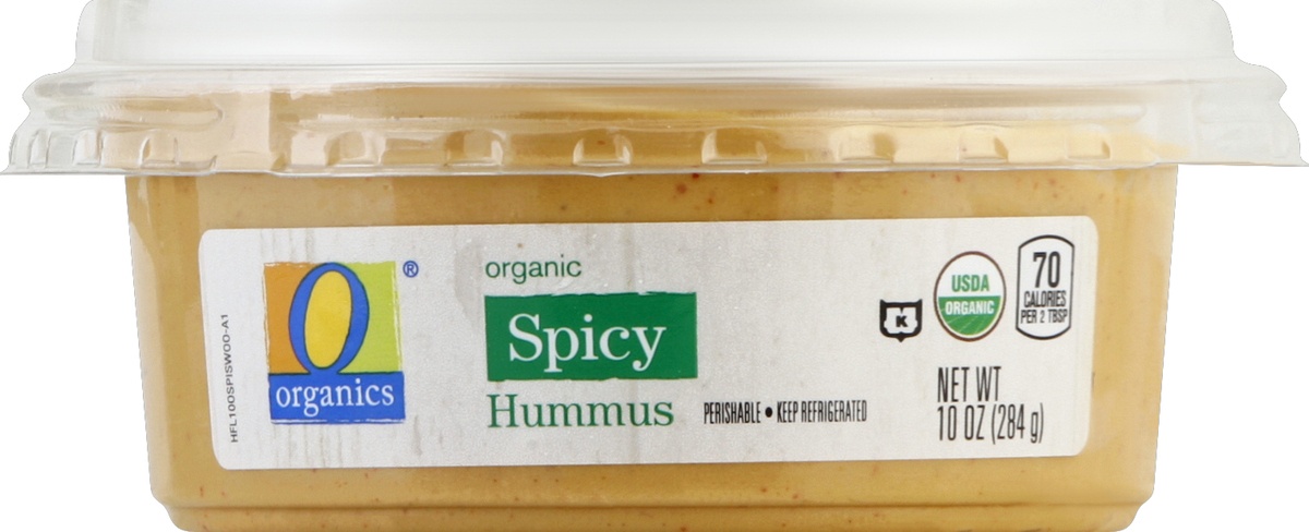 slide 2 of 3, O Organics Organic Hummus Spicy, 10 oz