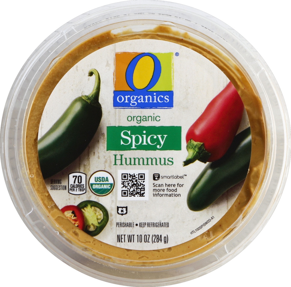 slide 3 of 3, O Organics Organic Hummus Spicy, 10 oz
