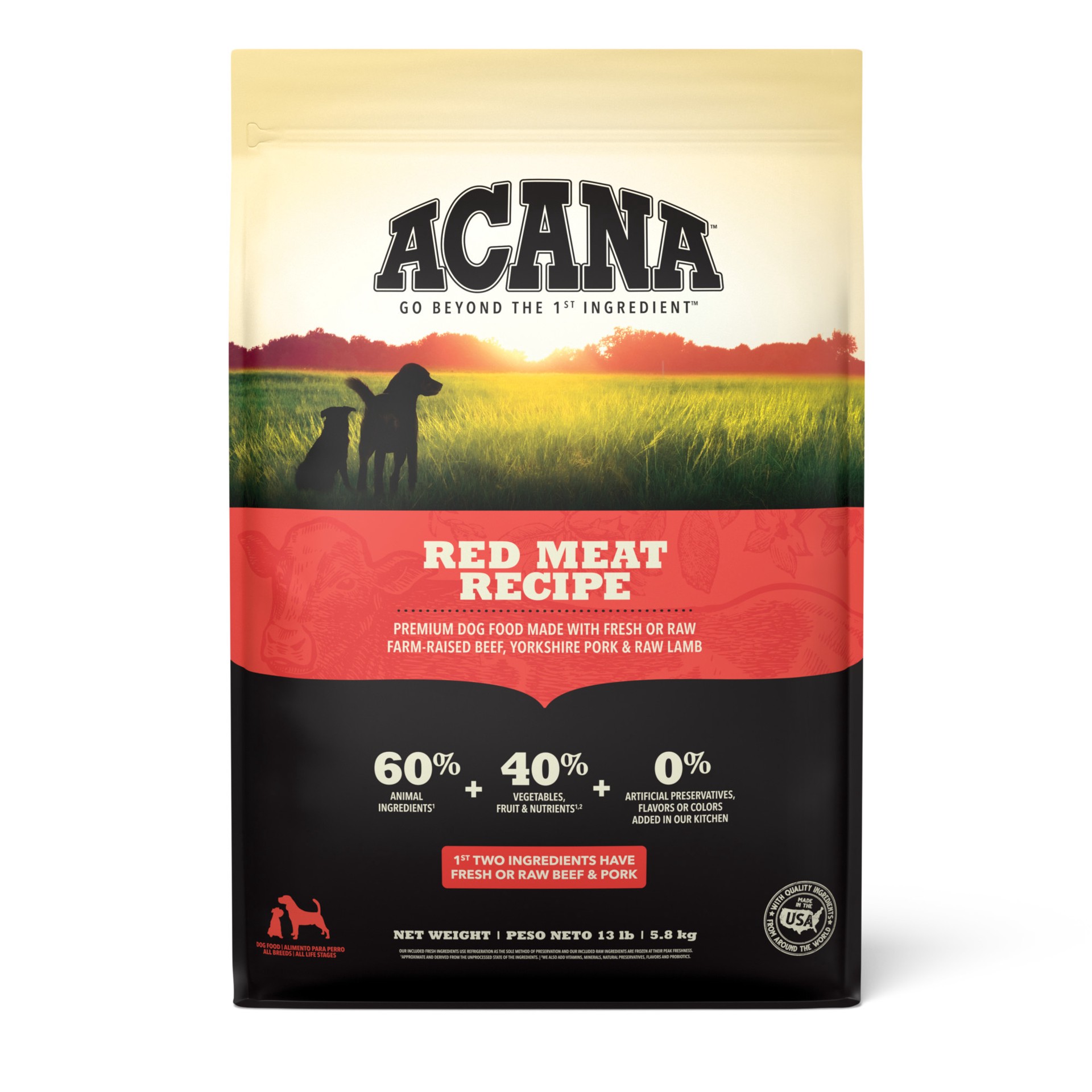 slide 1 of 3, ACANA Dog Red Meat Recipe 13LB, 13 lb