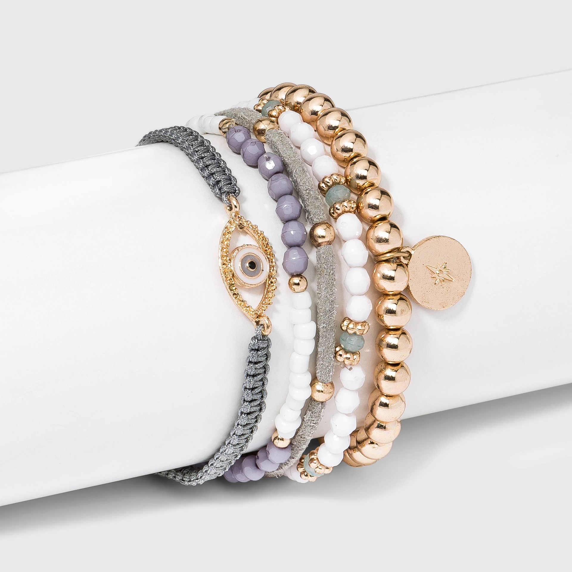 Evil eye beaded stretch bracelet Clearance