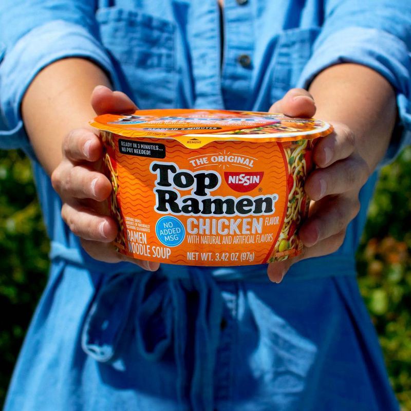 slide 4 of 5, Nissin Top Ramen Chicken Noodle Soup Bowl - 3.42oz, 3.42 oz