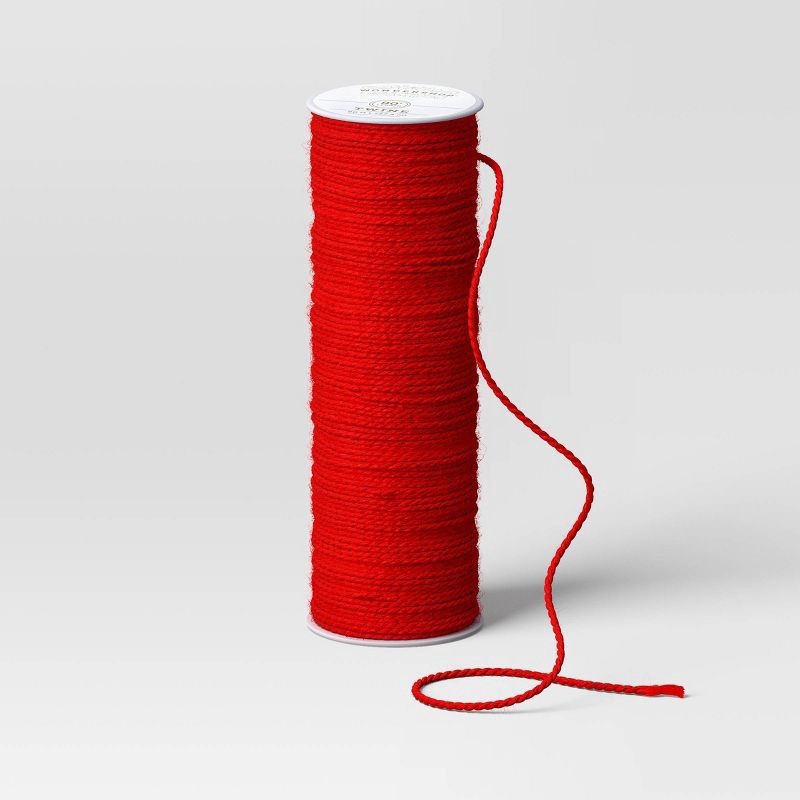 slide 3 of 3, 2" Jute Christmas Ribbon Red 90ft - Wondershop™, 90 ft