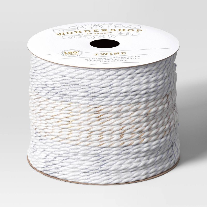 slide 1 of 3, 3ct Baker's Twine Christmas Ribbon Silver/Gold 180ft - Wondershop™, 3 ct, 180 ft