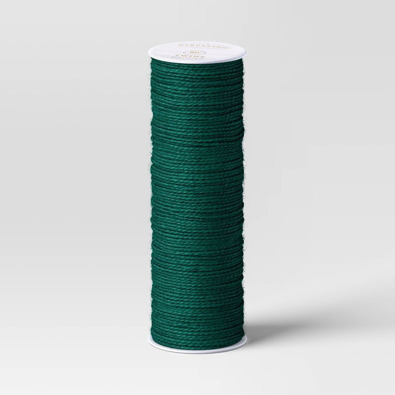 slide 1 of 3, 2" Jute Christmas Ribbon Green 90ft - Wondershop™, 90 ft